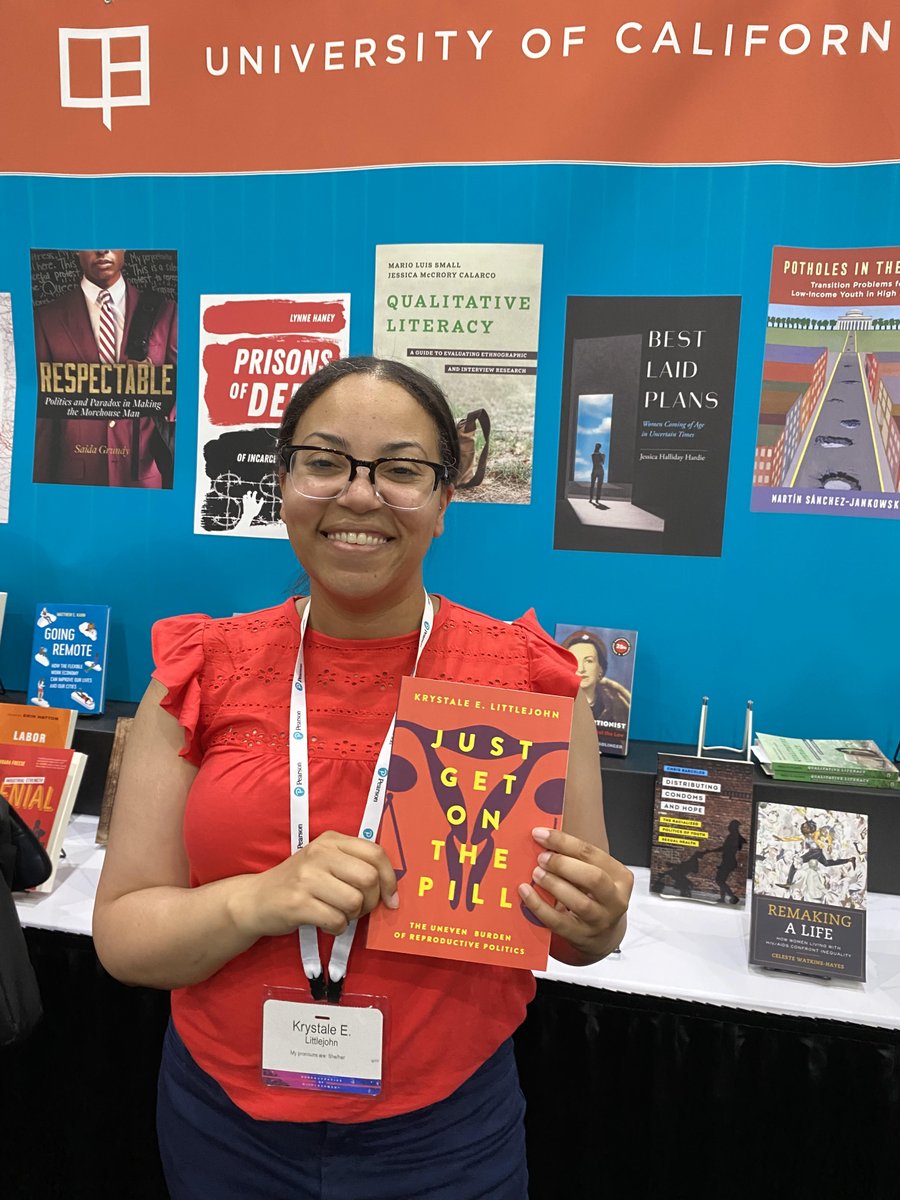 ucpress's tweet image. So wonderful to see @drklittlej at #ASA2022! Her award-winning "Just Get on the Pill" looks at the social history and implications of gendered compulsory birth control.