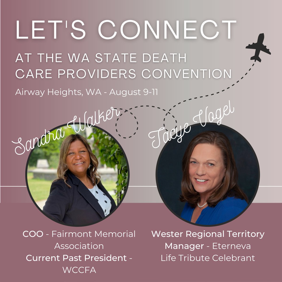 DeathcareC's tweet image. Hi Ladies! If you will be attending the WA State Death Care Providers convention August 9th-11th, please say hi to Sandra and Tacye!  We love being able to connect in person and support each other at these shows! #deathcarecollective, #womensupportingwomen, #WSFDA, #WCCFA