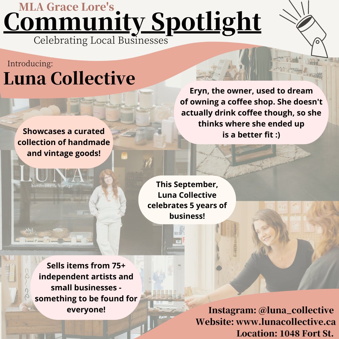 GraceALore's tweet photo. Introducing my new “Community Spotlight” posts! Each week I’ll highlight a local non-profit and local business. 

We’re starting close to home - this month we’ll be sharing great local businesses on Fort Street. This week we’re highlighting the amazing @LunaCollective https://t.co/jOEBUljA03