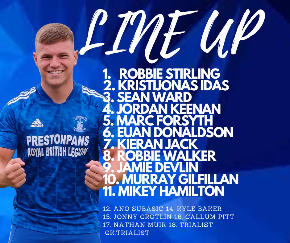 Tonight's team to play <a href="/ColdstreamFC_/">Coldstream F.C.</a>