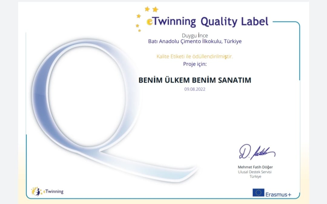 AnadoluBat's tweet photo. Değerli Öğretmenimiz Duygu İNCE öncülüğünde okulumuz anasınıfı zumresi ile yürütülen" Benim Ülkem Benim Sanatım” adlı eTwinning projesi ulusal kalite etiketi ile ödüllendirilmiştir.Anasinifi Öğretmenlerimizi, emeği geçen öğrencilerimizi ve ailelerini tebrik ediyoruz. @bornovamem https://t.co/opVn1yaRhX