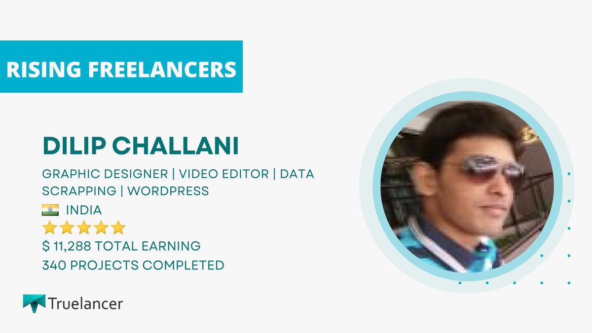 Dilip Challani an expert IT freelancer on Truelancer having expertise in multiple fields. He worked with 300 clients &amp; 100% client ratings. - bit.ly/3P8HF0e  

Join Truelancer - bit.ly/3JDmToj 

#freelancer #truelancer #java #webdeveloper #reactjs #workfromhome
