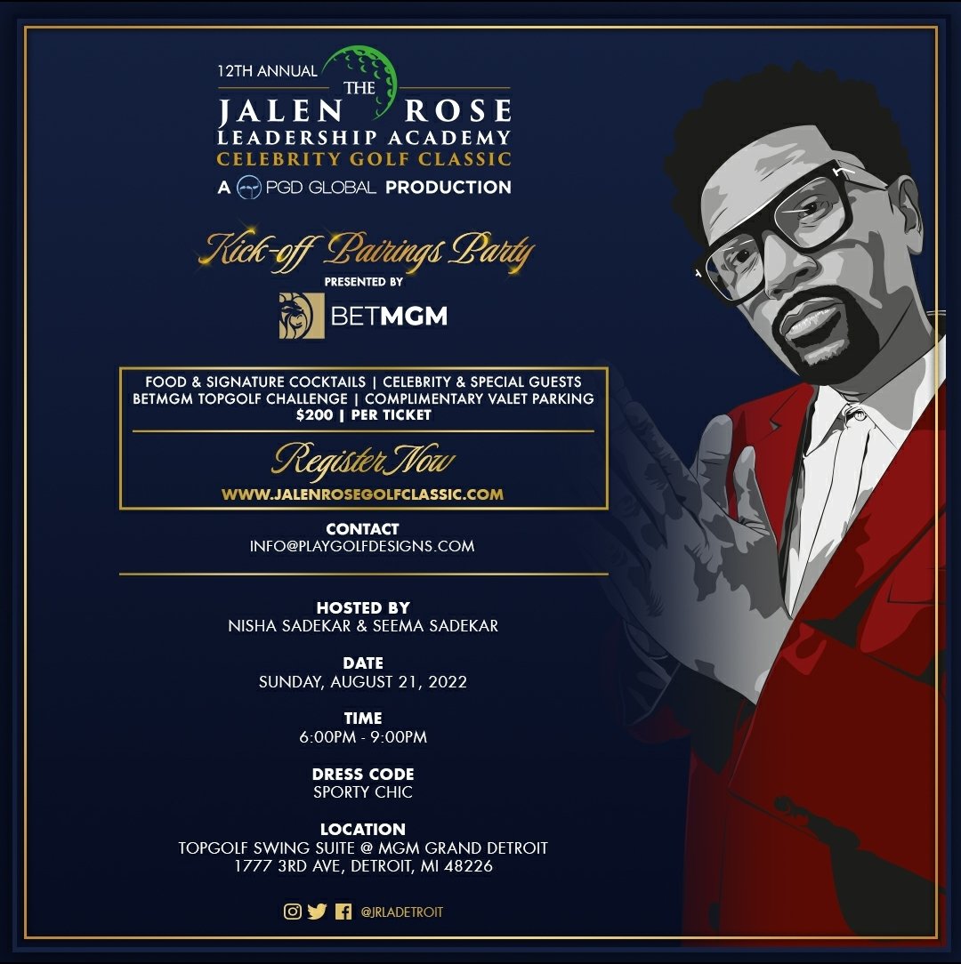 Not a golfer? No problem! You can still join us for the Kick-Off Party Presented by <a href="/BetMGM/">BetMGM 🦁</a> to support our efforts. Don't miss out, register now: jalenrosegolfclassic.com
<a href="/JalenRose/">Jalen Rose</a> <a href="/PGDGlobal/">PGD Global</a>