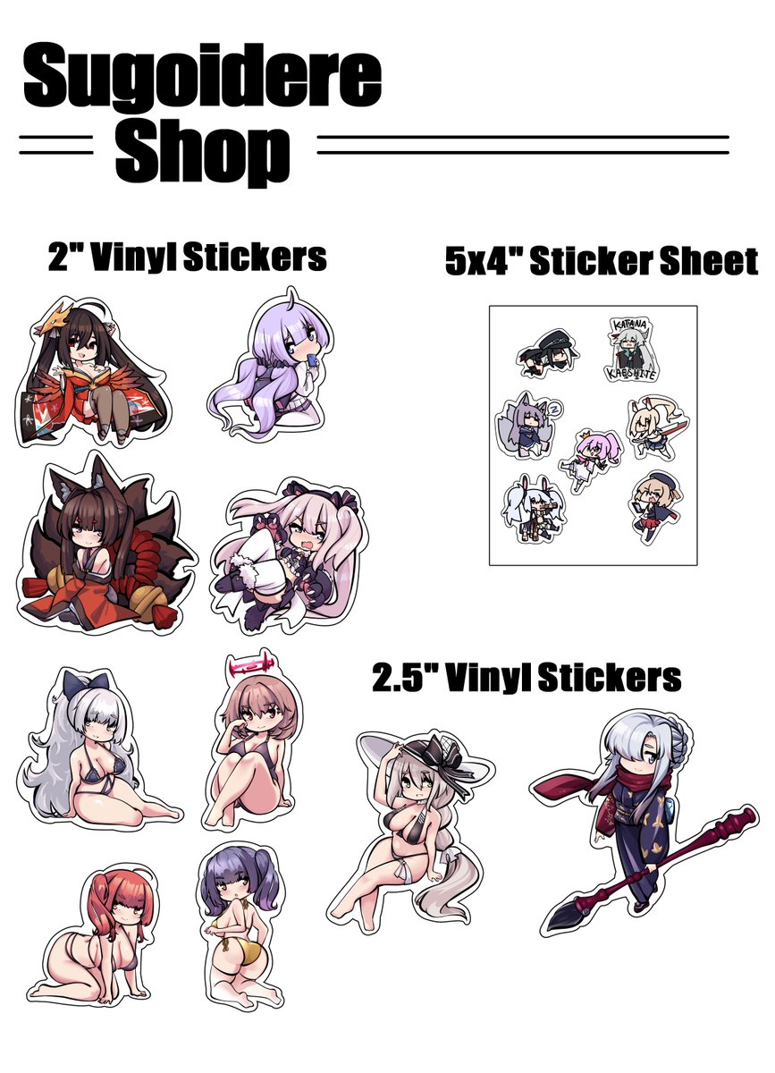 Hey shikikans! 
The new Azur Lane charms and vinyl stickers are ready to sortie! They're available now @ https://t.co/a9Av3rjDVW
ねえ式館!
新しいアズールレーンのアクキーは出撃の準備ができています!今すぐ利用可能です!
海外発送も可能です! 