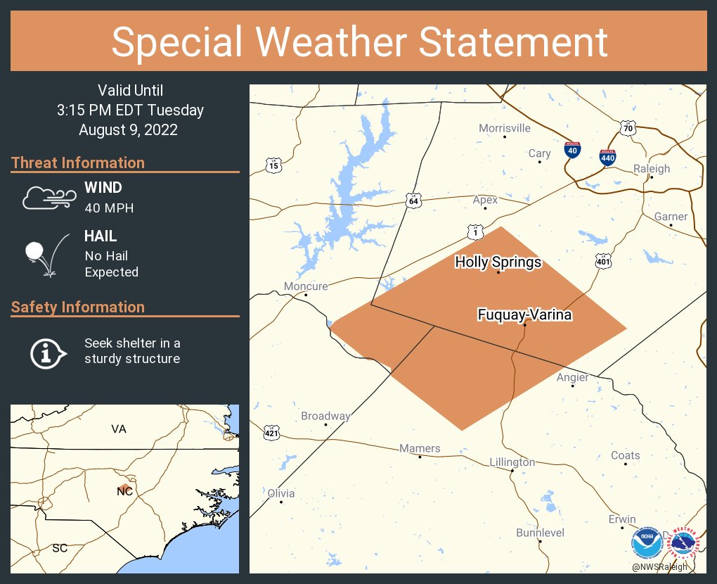 NWS Raleigh on Twitter "A special weather statement has been issued