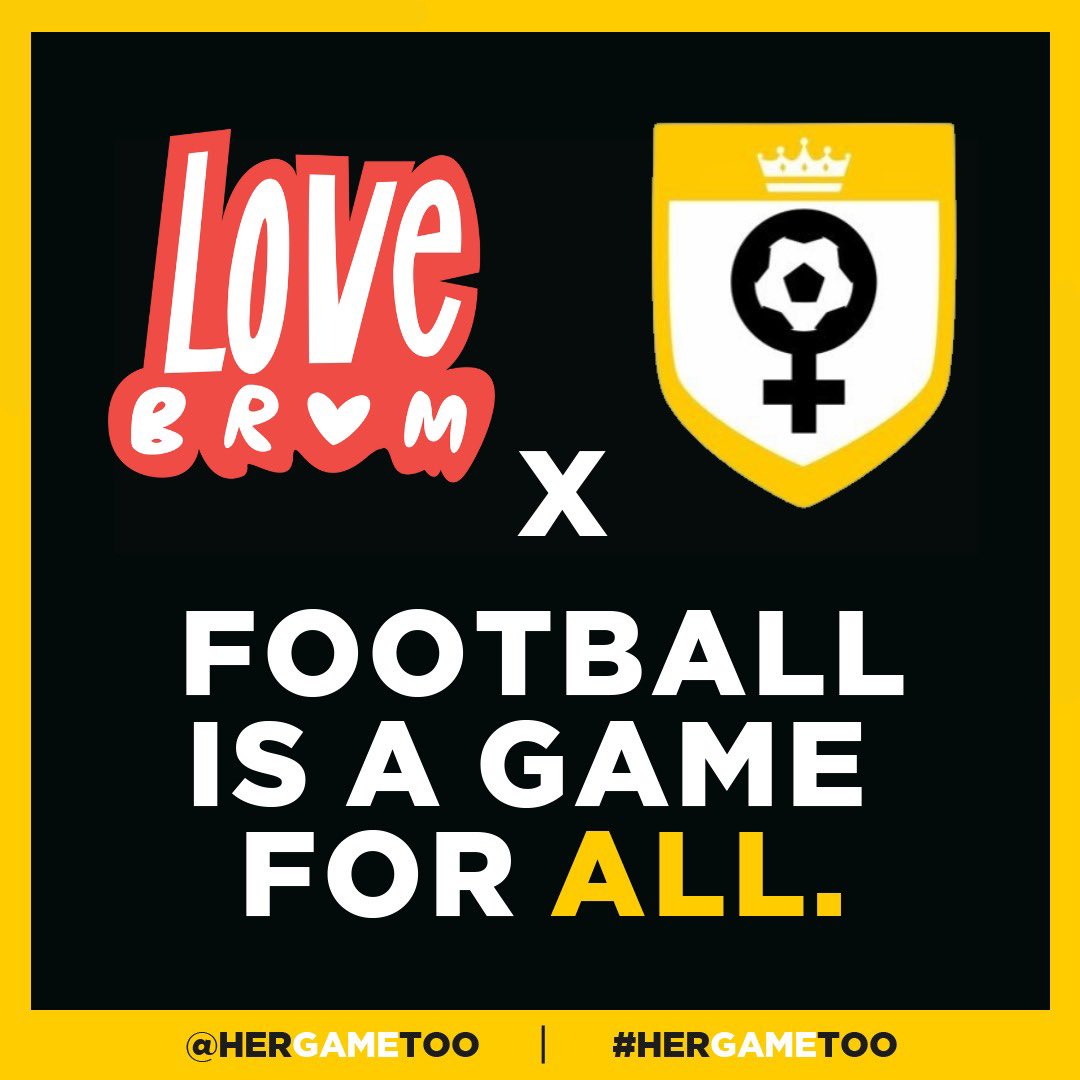 HerGameToo's tweet photo. We are proud to announce a partnership between #HerGameToo and @LoveBrumUK🤝🤝
We are really looking forward to supporting them with their amazing work they are doing in and around Birmingham❤️ https://t.co/5OGHhaj0T2