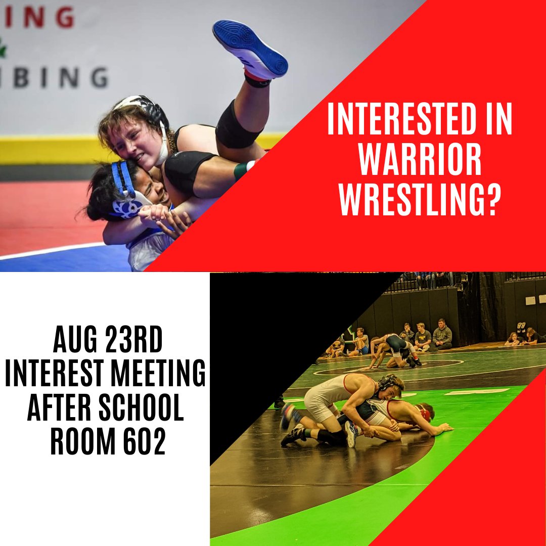 Interested in joining the Cherokee Wrestling Team? Swing by room 602 for more information and attend our interest meeting on August 23rd after school! Come join our Warrior Wrestling Family! <a href="/CHS_Warriors/">Cherokee HS Warriors</a> <a href="/CherokeeAD/">Cherokee AD</a> <a href="/GeorgiaGrappler/">Georgia Grappler</a> <a href="/SeWrestle/">SEWrestle</a> <a href="/OfficialGHSA/">GHSA</a>