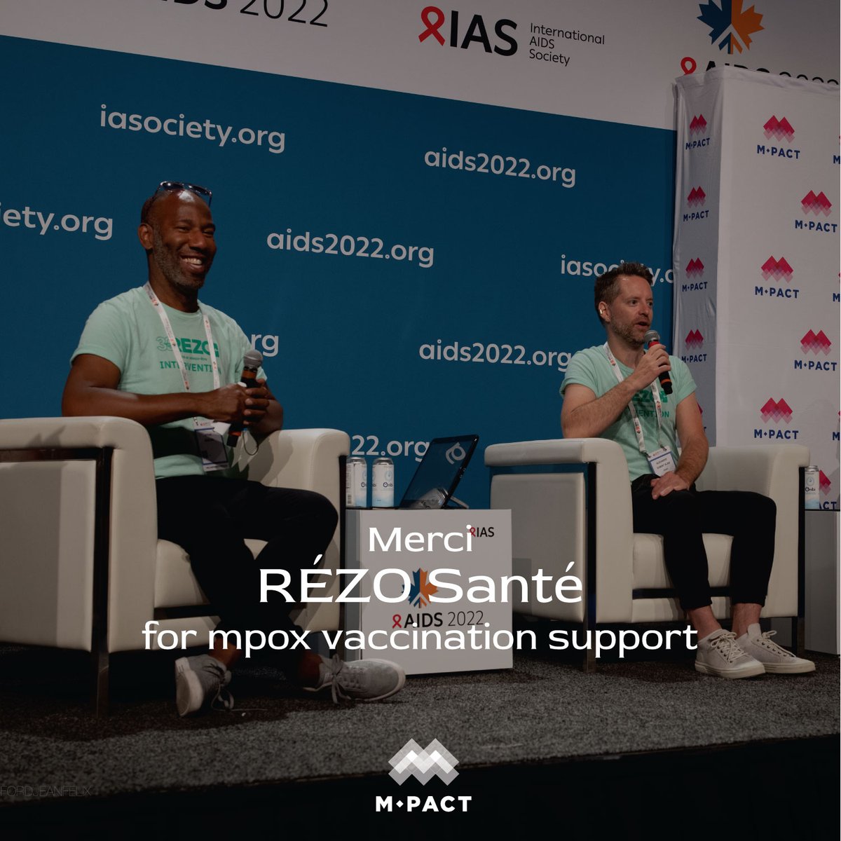 mpactglobal's tweet photo. Thanks to @REZOsante, a brilliant community partner who helped ensure queer folks had information and access to vital mpox vaccinations at @AIDS_Conference. Get vaccinated if you can & fight for vaccine justice. #AIDS2022 #gaymontreal #queermontreal #MPactGlobal #Queer https://t.co/OPiRbJIB9J