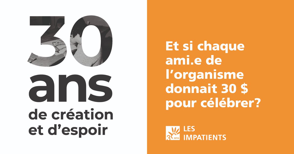 Les_Impatients's tweet photo. Notre objectif est ambitieux : récolter 100 000 $ pour nous concentrer sur la prévention en santé mentale chez les jeunes.  
📌 Pour donner, c'est ici : https://t.co/EaIm7tCOeL https://t.co/82651d1YNU