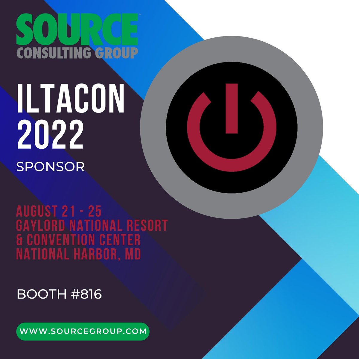SourceGroupLLC's tweet image. We are less than two weeks away from #ILTACON22! Stop by booth 816 to talk with some of 
@SourceGroupLLC's most knowledgeable consultants and staff. Let us know if you'll be attending!