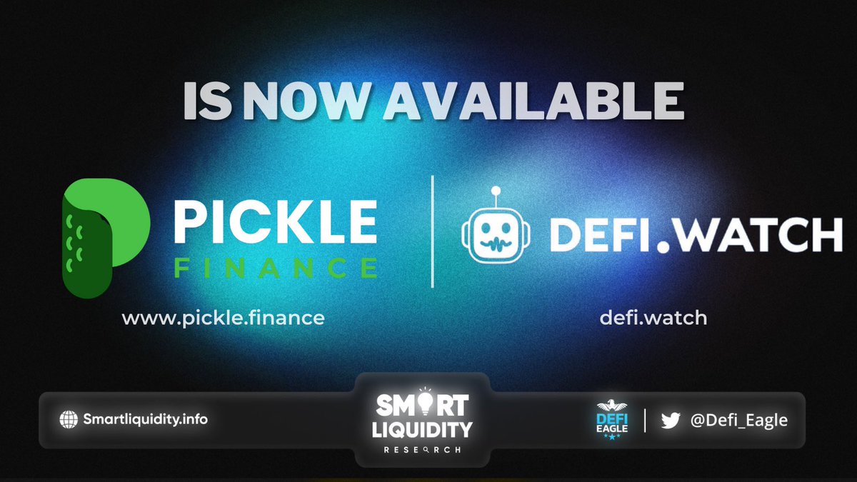 Defi_Eagle's tweet photo. 🔑 @Picklefinance is now displayed on @Defi_Watch_ dashboard.

🔑#PickleFinance helps users to maximize their #DeFi yields by auto-compounding their rewards, saving them time and gas. 

🔽 INFO
https://t.co/nnhZzDakak https://t.co/LuQTRjrKHB