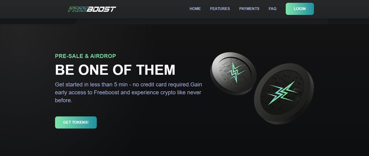 _FreeBoost_'s tweet photo. PRE-SALE &amp; AIRDROP
BE ONE OF THEM
Get started in less than 5 min - no credit card required.Gain early access to Freeboost and experience crypto like never before.

GET TOKENS! https://t.co/dlIIecn8xt