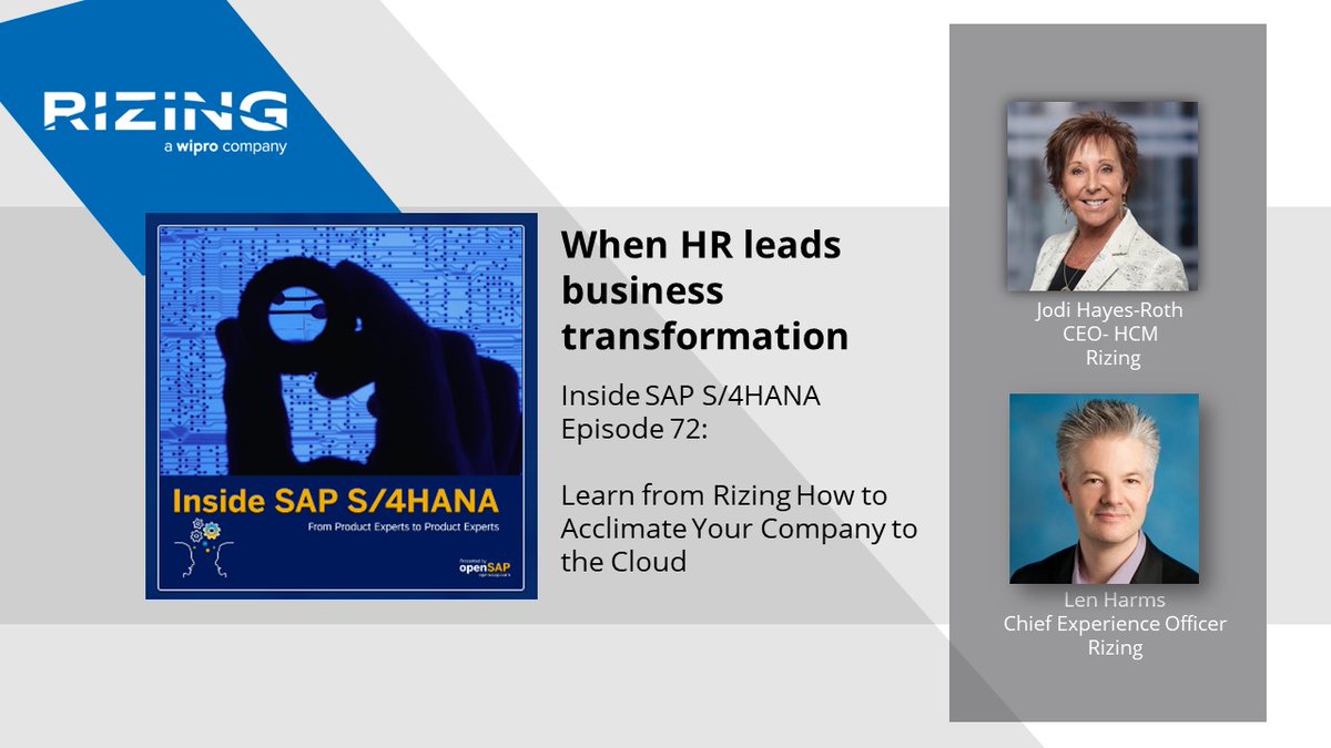 Your journey to the cloud is as individual as you are. Learn the value, tips and tricks of starting with an HR cloud deployment of #SuccessFactors before #S4hana #cloud. Listen to the Podcast okt.to/L5p3Yo with Jodi Hayes and Len Harms
#RISEwithSAP