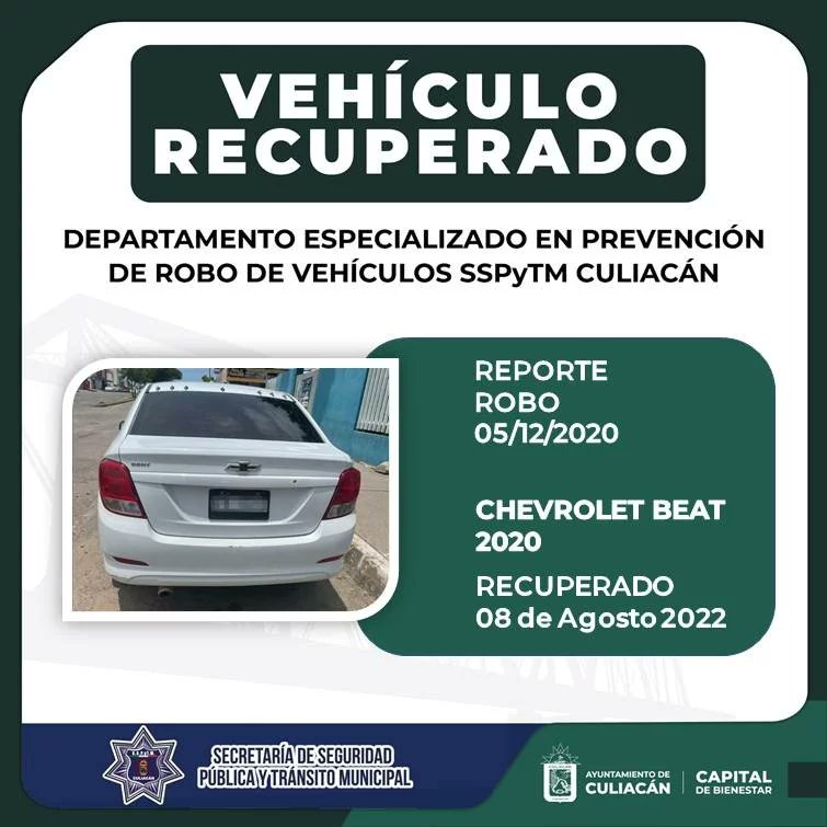 SSPyTM_Culiacan's tweet photo. #VEHÍCULOSRECUPERADOS || Estos son los vehículos recuperados el 08 de Agosto del 2022, por Policías Preventivos del Departamento Especializado en Prevención de Robo de Vehículos de la SSPyTM.

#SSPyTM #CapitaldeBienestar #DEPROV https://t.co/0bVBwhZWys