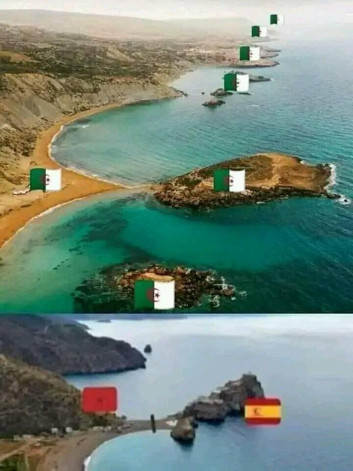 صخرة عند انفه اخذتها اسبانيا ثم يأتيك عياشة المغرب الاقصى 🇲🇦 يتحدثون عن الصحراء الغربية 🇪🇭 
#الجزائر 
#الصحراء_الغربية