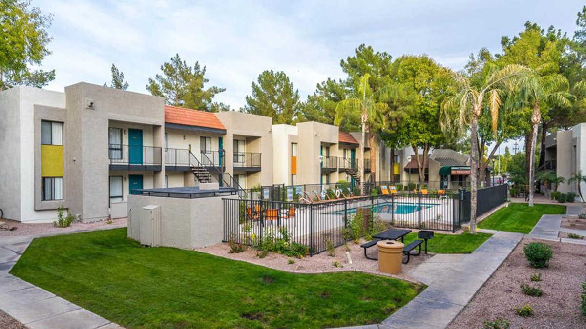 A 2 property, 369-unit multifamily portfolio in the Southeast Valley of Phoenix, sold for $111.75 mil ($303/sf). The buyer was Denver-based @JasonMcCool. It was sold by a joint venture between Avanti Residential and @KkRrealestate shown below Omnia on 8th #multiofamily #Phoenix