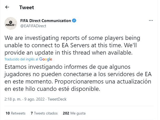 ut_goat's tweet photo. 🚨 Servers caídos para algunos jugadores 👀
#FIXFIFA #FIFA22 💻❌ https://t.co/rWuL4Y5Ax0