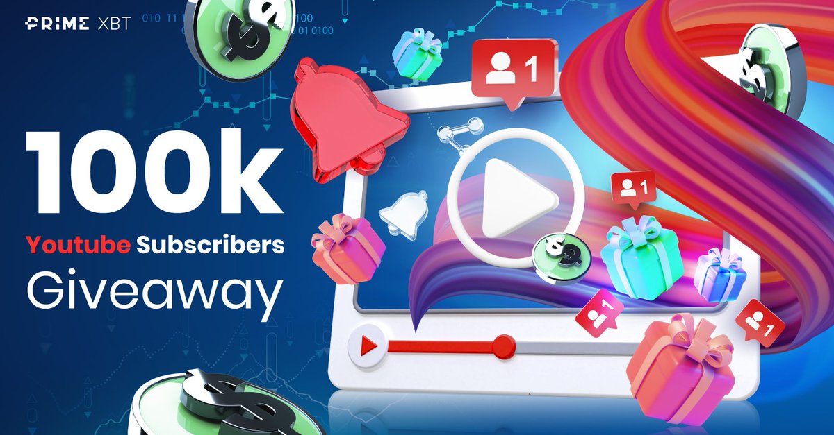 🔥Youtube Giveaway🔥

🤑We want to reach 100k subscribers and we'll be giving away $500 to 5 lucky winners. 

📜Rules:
▶️Subscribe to <a href="/PX_Academy/">PrimeXBT Academy</a> on YouTube: eng.primexbt.com/3AaV4R2
🐦Retweet
👥Tag 3 friends

💸Winners will be randomly chosen when we reach the 100k subs milestone