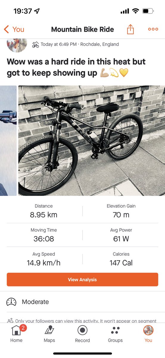 Lhotselouxox's tweet photo. Just short of 6 miles this evening in this Heat!! 🚲💫💛 Brain Tumour Research 

Completed 48 miles up to yet 🚲 https://t.co/Bpk6ppf2Pk @braintumourrsch #braintumourresearch #braintumour #fundthefight #donate #spreadingawarness #bike #strava #RETWEEETME https://t.co/3pqs8jaVb6