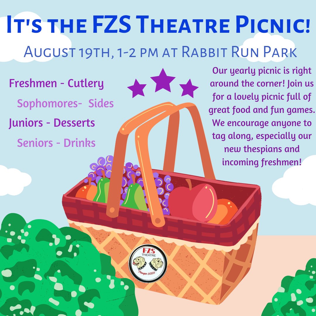 Join us for a picnic at Rabbit Run Park for some food, games, and fun. This is also when our fall show will be announced! Everyone is welcome and we'd love to see you there!