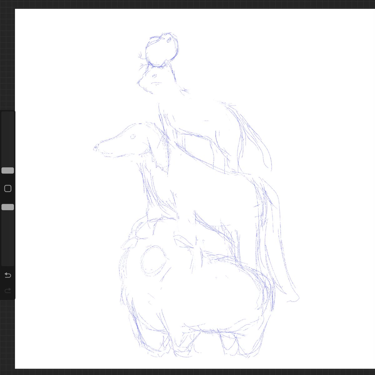 今日の一発目のネタ描いてます。 