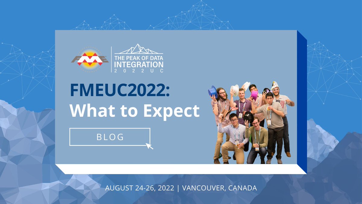 SafeSoftware's tweet image. The FME UC: Peak of Data Integration is just 2 weeks away! 🗻
Here are three exciting events to look forward, up on the blog ▶️ fme.ly/lhk
Join us on August 24-26 at the Vancouver Convention Centre to reach the Peak of Data Integration!
#FMEUC22 #FMEBlog