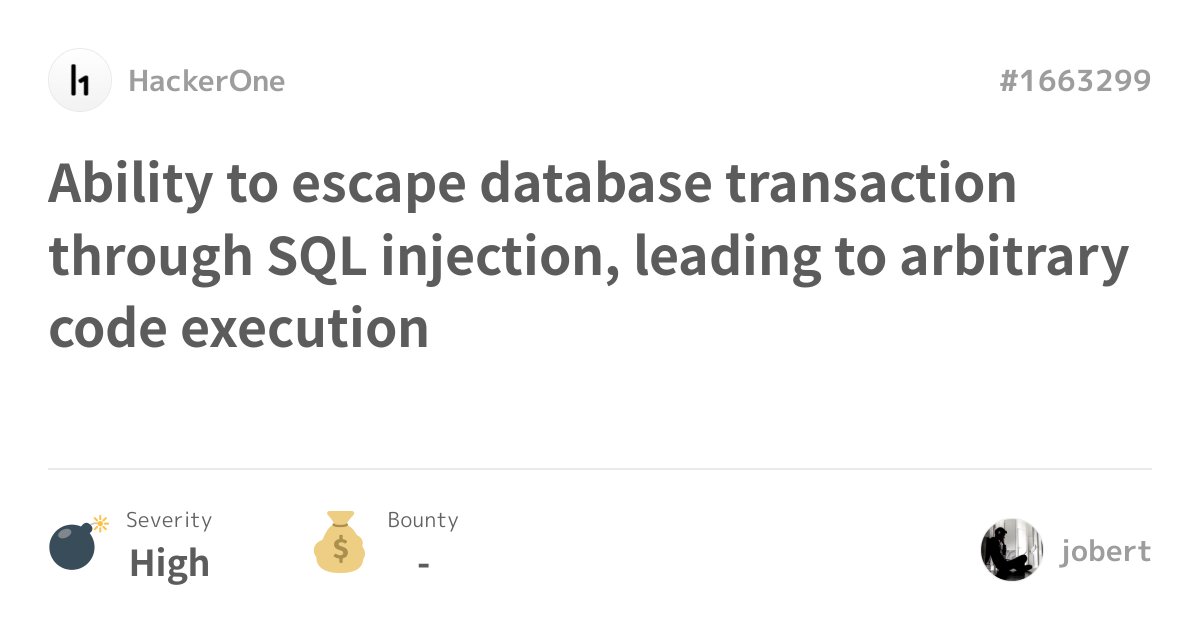 hacktivity_bot's tweet image. hackerone.com/reports/1663299

#hacktivity #bugbounty