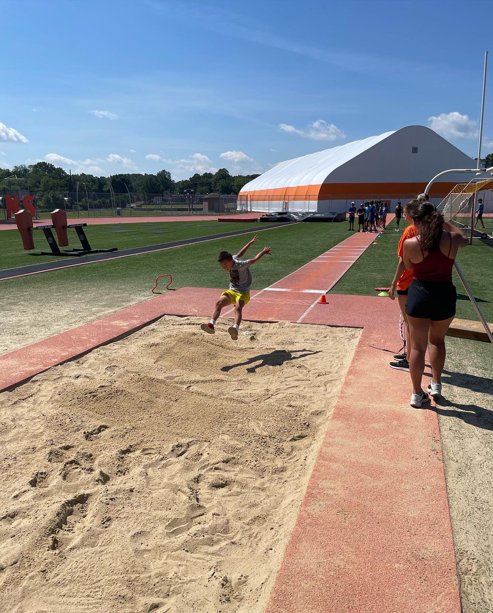 NextLevelRunNJ's tweet photo. Day 2 was another scorcher 🥵 we worked on long jump, high jump and javelin today. https://t.co/z2WfOJWxeX