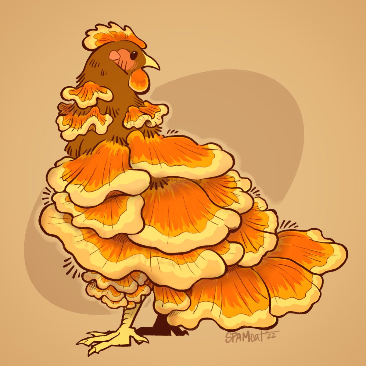 Chimkim of da wuds 🌲🐓🌲

#chicken #mushroom #chickenofthewoods #doodle #doodleart