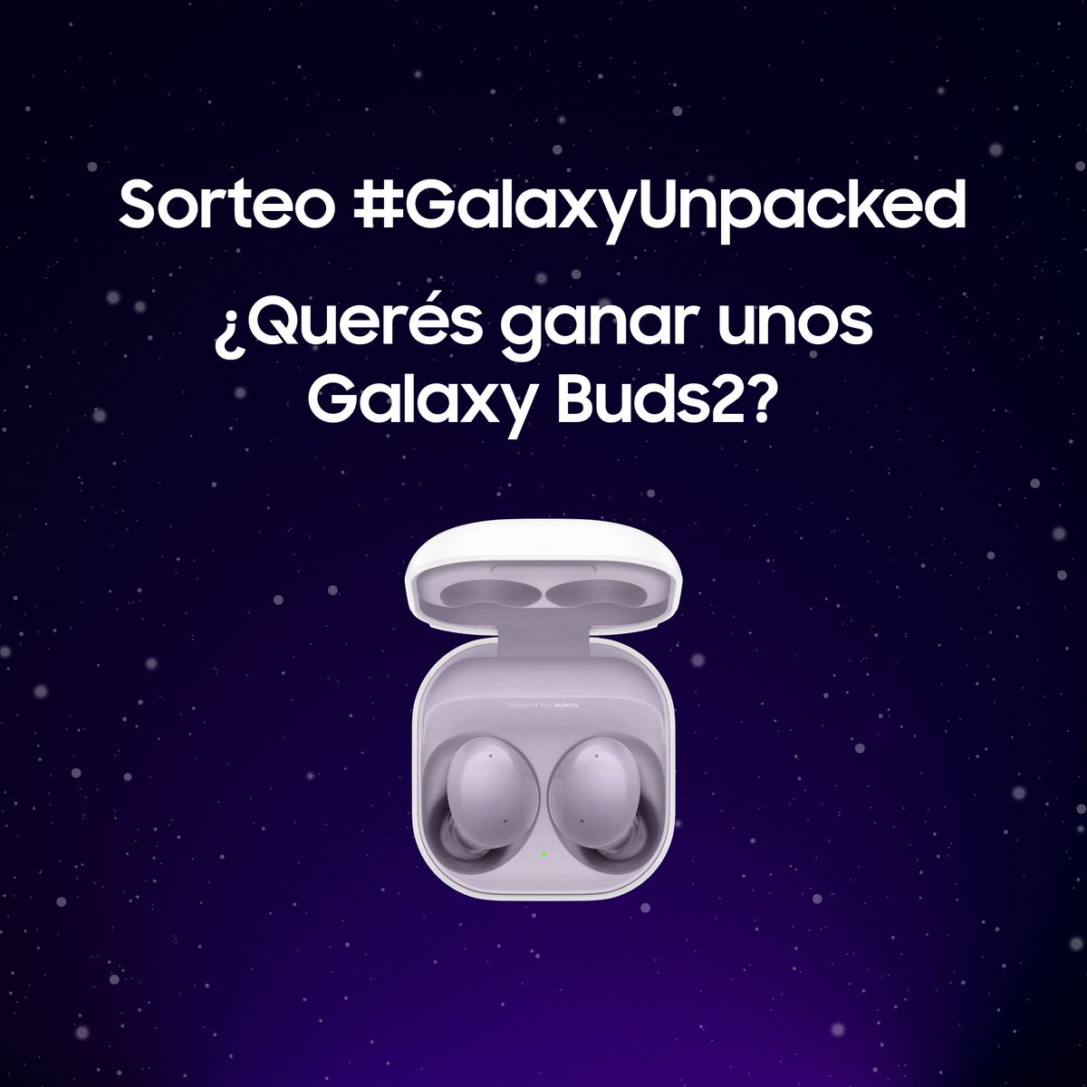 SamsungArg's tweet photo. ¡Llega un nuevo #GalaxyUnpacked y vos podés ser parte con este sorteo por unos Buds2!💜
✅ Seguinos en Twitter
✅ Comentá los hashtags #GalaxyUnpacked #TeamGalaxy #Unpacked22
✅ Indicanos de qué provincia sos
¡Listo! Ya estás participando 🥳 Más info en https://t.co/UwkIUtiDig https://t.co/RXCyfrtdL3