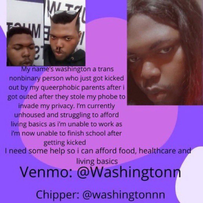 grassfay's tweet image. pls boost, donate, rt. help @wkrnttt they’re currently in a very dangerous queerphobic living situation after moving out of homeless shelter situation and trying to raise $500 to secure housing finally