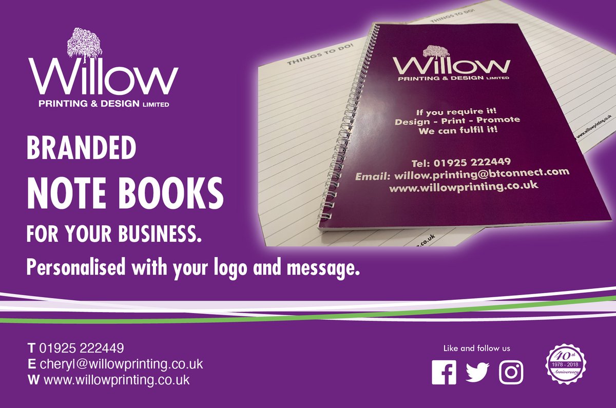 CherylWillow's tweet photo. What is more handy than a personalised note book to give to your clients? 
A4 or A5, it is up to you and completely branded to your business.
Contact us for prices.
#design #print #buylocal #shoplocal #supportlocal #notebooks #notepads#brandednotepad #brandednotebook https://t.co/W6joIPnhmT