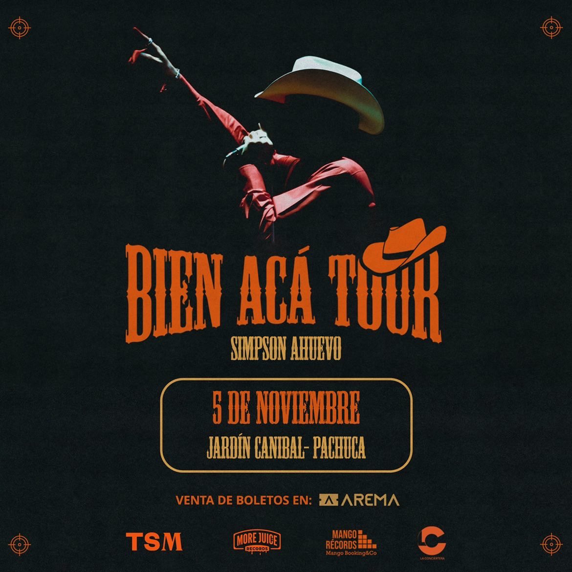 SimpsonAhuevo's tweet photo. “Bien Acá Tour” 🤠🌵en Pachuca 
Sábado 5 de Noviembre 
Lugar Jardin Canibal @aremamx 
Acceso 8:00 PM 

Boletos: https://t.co/cikYleJby6 https://t.co/o2FQNrHTgZ