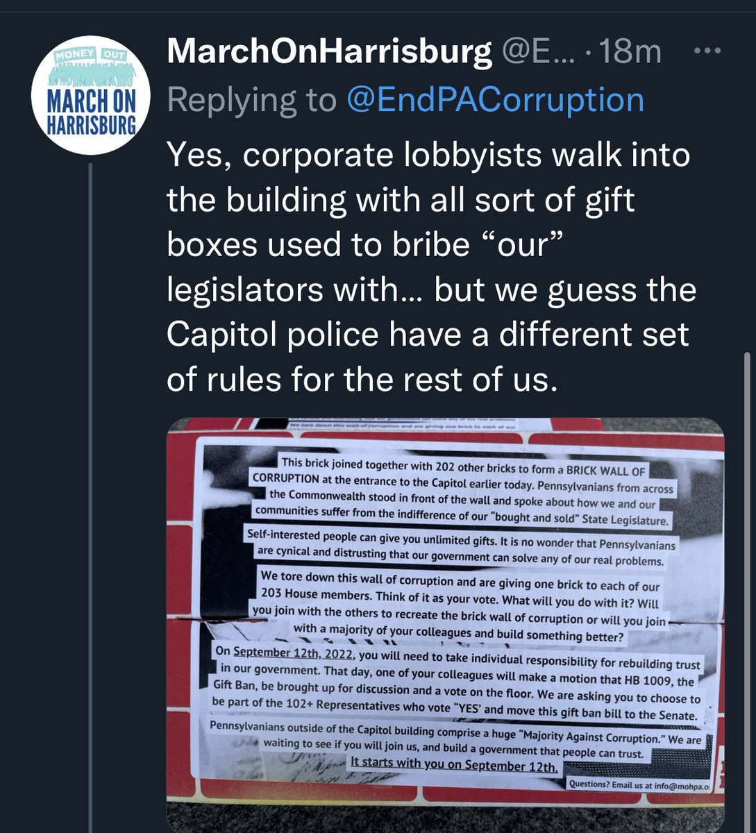 Our democracy warriors were found NOT GUILTY! There shouldn’t be different rules for the wealthy elite and the rest of us. And that’s exactly why we need to ban legal bribery in Pennsylvania on September 12th.