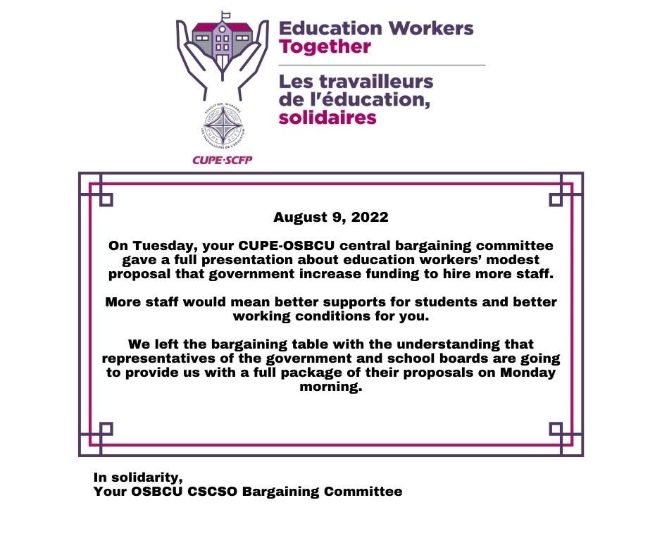 osbcucscso's tweet photo. OSBCU 2022 Bargaining Update # 12| Négociation du CSCSO 2022 - Mise à jour no 12 - https://t.co/SziyB40Lo2 https://t.co/JiRHm8phYs
