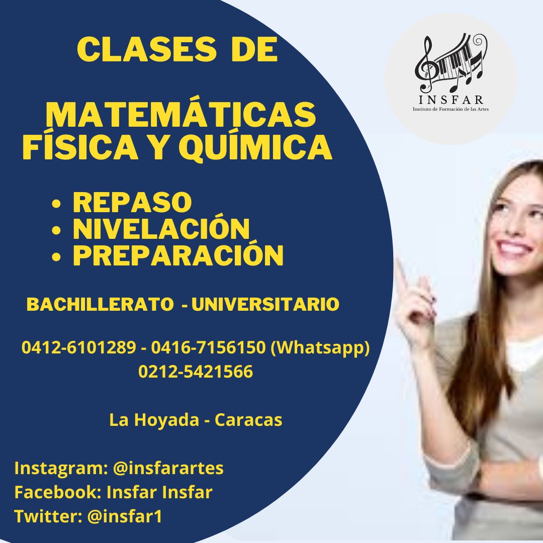 INSFAR1's tweet photo. #insfar #lahoyada #caracas #clasespresenciales
0416-7156150 / 0412-6101289 https://t.co/HvSF5Iyahj