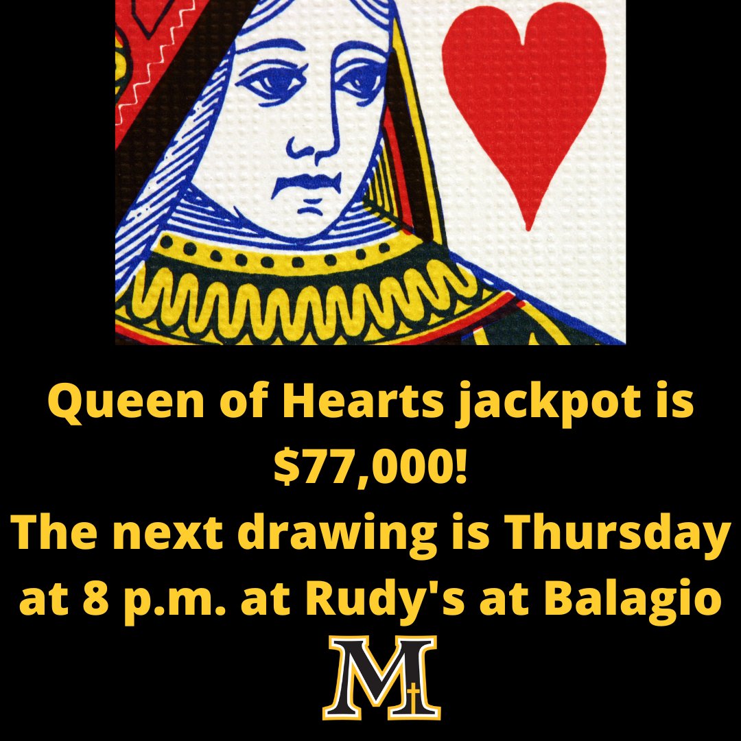 Only 17 numbers remain in our Queen of Hearts raffle and the jackpot is at $77,000! The next drawing is this Thursday at 8 p.m. at Rudy's at Balagio. Tickets can be purchased during bar hours for $5 each. #CelebrateMarian