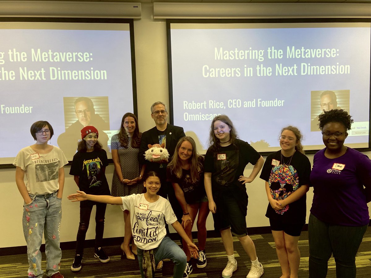 Thank you ⁦<a href="/RobertRice/">RobertRice</a>⁩ from ⁦<a href="/OmniscapeXr/">OmniscapeXR</a>⁩ to share your VR and metaverse technology innovation, ideas, and expertise with our Girls Who Game today at our event with ⁦<a href="/womenintechcar/">CarolinaWomeninTech</a>⁩ ⁦<a href="/dottieroseLLC/">Dr. Sharon Jones</a>⁩ ⁦@NewCollegeInst⁩ #virtualreality #XR #metaverse