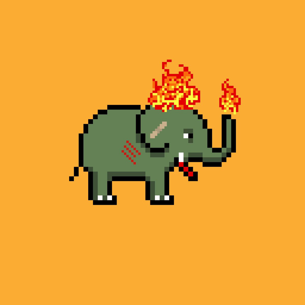 Fire head and fire breathing elephant!!! 🔥🔥🔥

We call him “DragonBorn” the Pixelephant! 🐲🐘

Collect unique Pixelephants like DragonBorn on <a href="/rarible/">Rarible</a>❗️
2.5 $XTZ

#Pixelephant #NFTCommunity #pixelart #tezos 
rarible.com/pixelephant-fm…