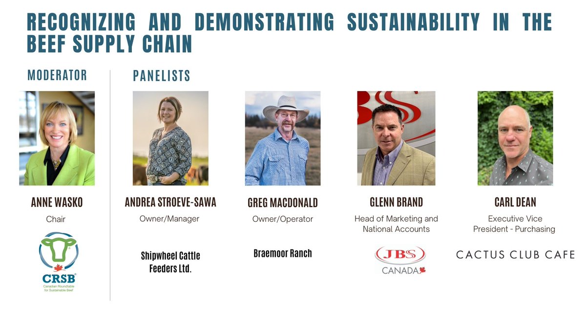 CRSB_beef's tweet photo. 1 week until our AGM in Penticton at the @CDNBeefConf !
Looking forward to our feature panel discussion 
"Recognizing &amp; Demonstrating Sustainability in the Beef Supply Chain" 
Join us!: https://t.co/BpwvPKjY3G

@FoodJbs @cactusclubcafe @ShipwheelCattle @AnneWasko https://t.co/3qxHM0ILuR