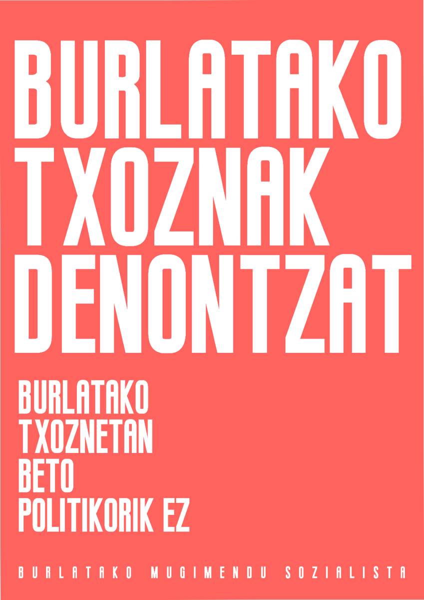 GKS_Irunerria's tweet photo. 🔴 BURLATAKO TXOZNAK DENONTZAT! 

Hona hemen Burlatako jaien harira gertatutakoaren inguruan Mugimendu Sozialistatik egiten dugun irakurketa: https://t.co/fERFEqDJEk