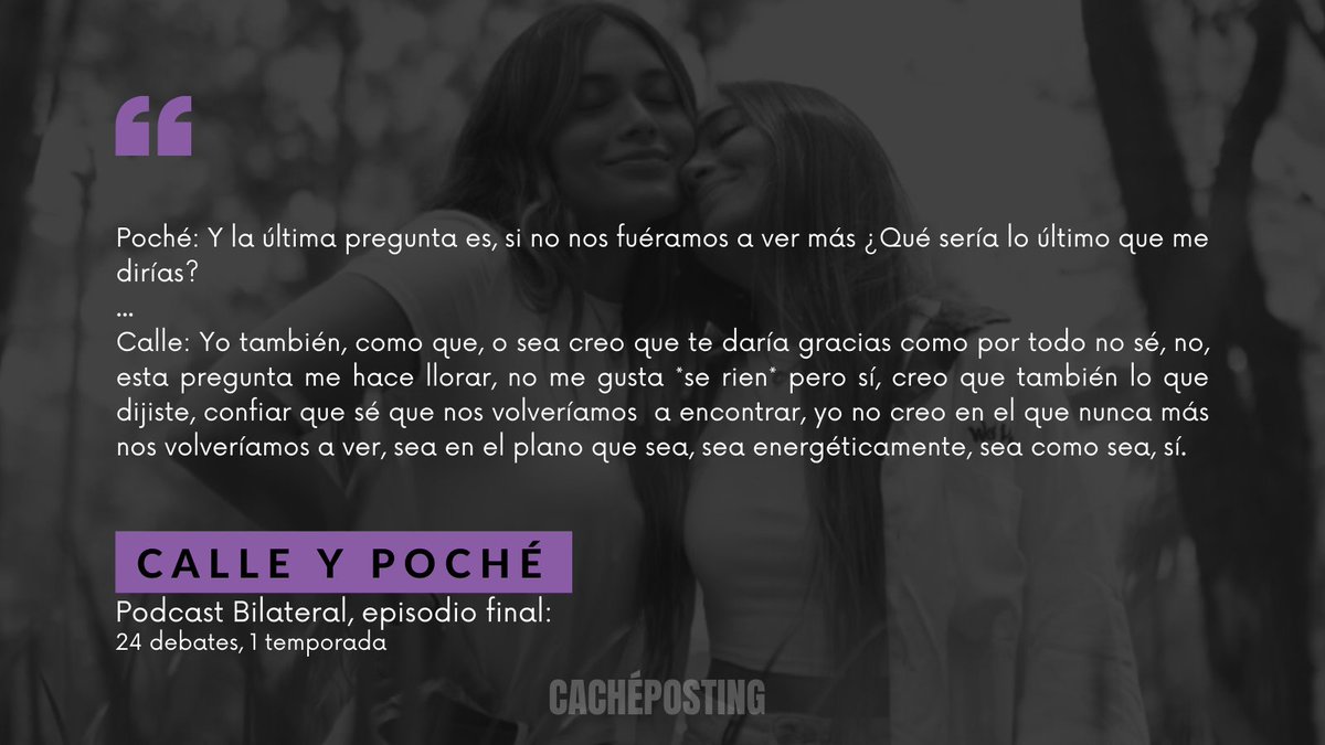cacheposting's tweet image. "confíar que sé que nos volveríamos a encontrar, yo no creo en el que nunca más nos volveríamos a ver, sea en el plano que sea, sea energéticamente,  sea como sea, sí"
#BilateralPodcast ❤️‍🩹
