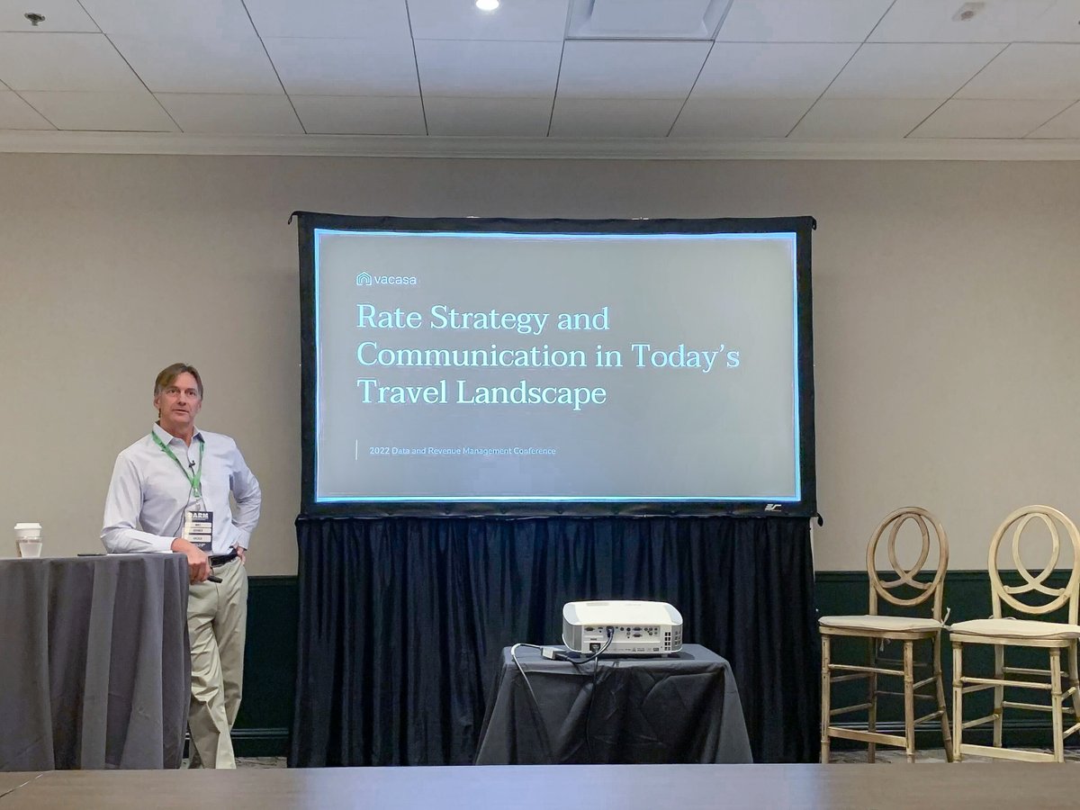 vacasarentals's tweet photo. Day 1 of @VRMIntel's #DARM conference is off to a great start! Our Interim Head of Revenue Management, Mike Bohmer, led an insightful session on Rate Strategy and Communication in Today's Travel Landscape.
#Vacasa #VRMIntel #VacationRentals https://t.co/oEYVl22cN2
