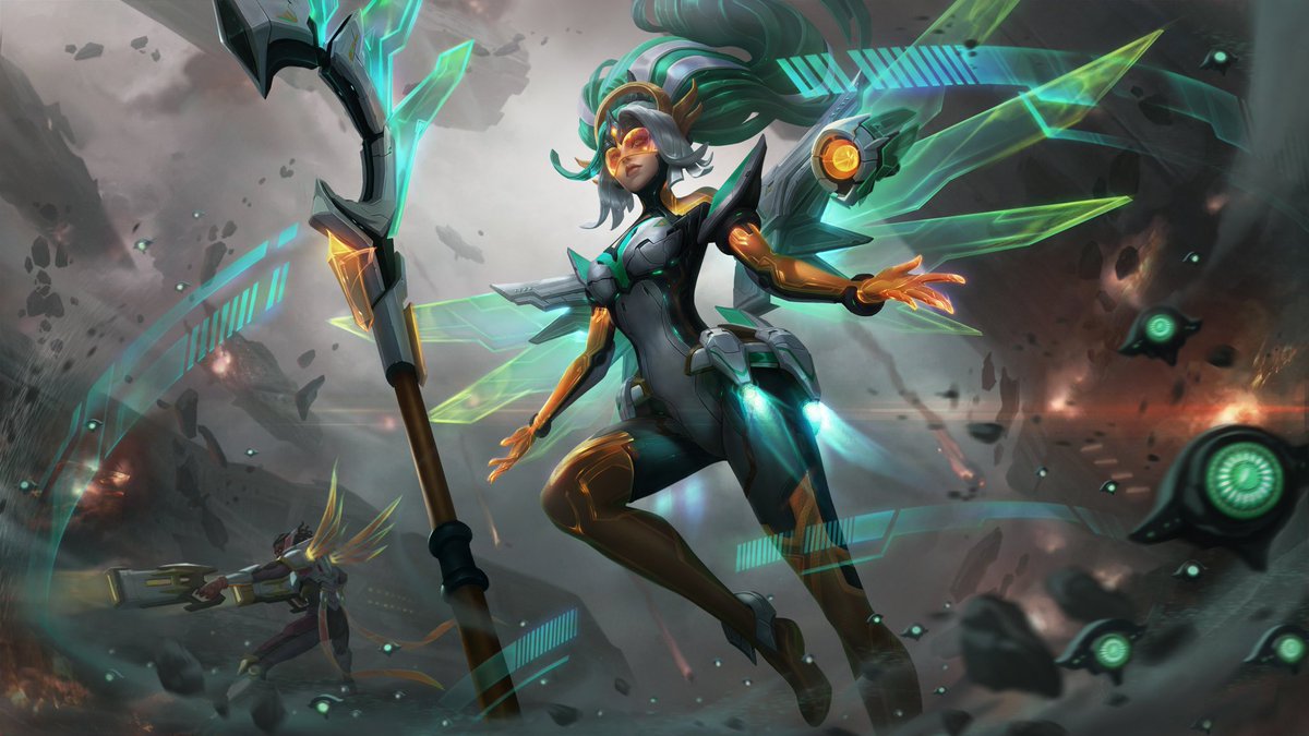 NewAzkaryan's tweet photo. Splash art para Janna Aura Cibernética https://t.co/mskloNrWgj
