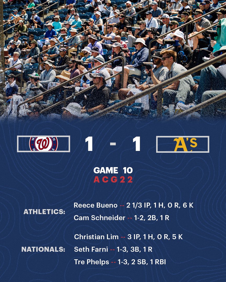 #ACGames22 // Game 10

<a href="/Nationals/">Washington Nationals</a> vs <a href="/Athletics/">Athletics</a>