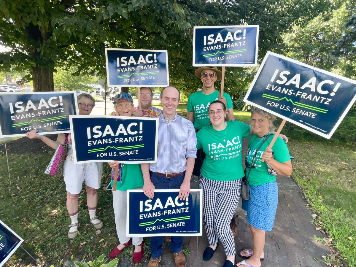 IsaacForVT's tweet photo. Had a great time celebrating all of us voting in #Brattleboro! ๐ Make sure to get out & vote if you havenโt, yet! ๐ณ
#VTPoli #IsaacforVT #VTDems https://t.co/2U8mqyH2Kg