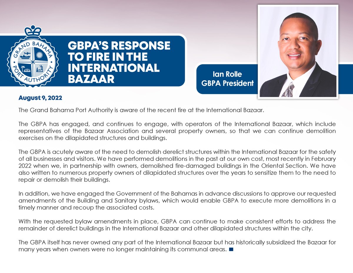 READ NOW: GBPA’s Response to recent fire in the International Bazaar. #GBPA #PressStatement #InternationalBazaar