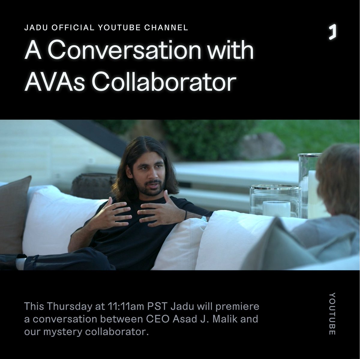This Thursday the Jadu community will come together on our newly launched YouTube channel to witness a long form conversation between CEO @AsadJMalik & our AVAs Signature Collaborator. sᴜʙsᴄʀɪʙᴇ ᴛᴏ ʏᴏᴜᴛᴜʙᴇ: bit.ly/3Aailmr