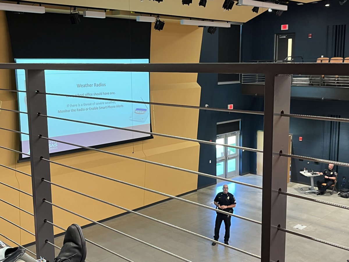 LisaGWalk's tweet photo. Safe and Defend/Standard Response Protocol training for @kckschools district admin @GloriaWillisMS auditorium! GR8 job Chief Nicholson & team! #kckpsredefined https://t.co/A8BUDXoBea