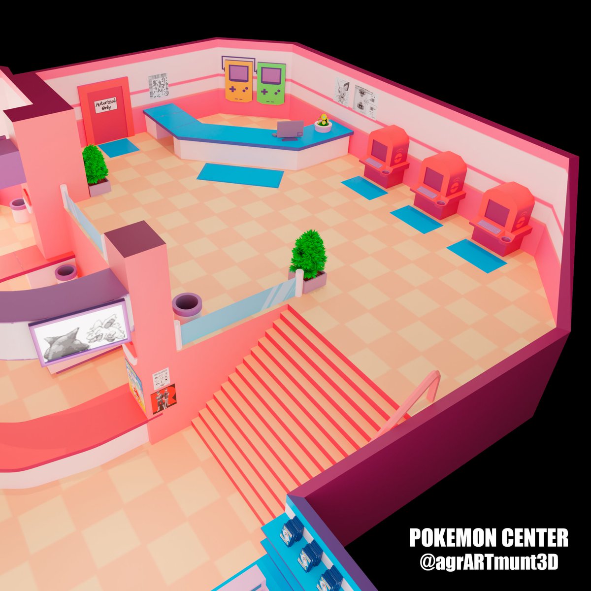 AgrARTmunt3D's tweet photo. It's been a long journey to be able to finish this Pokemon Center but I finally done It and I am really proud of this 🥺 

Any RT or like is appreciated 🤗🥰

The concept I used for the model was made by @huttaburger 

#blender #b3d #pokemon #3dart #3dmodel #Blender3d #cycles https://t.co/SbngVQdFwE